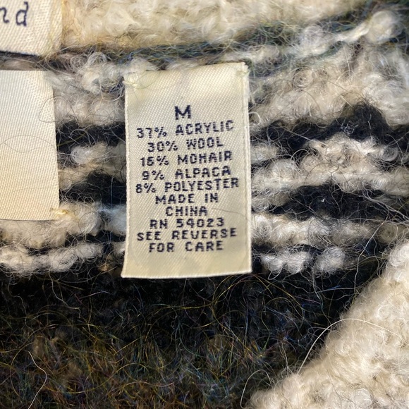 Vintage Gap Hand Knit Mohair Alpaca Blend Cozy Snowflake Fair Aisle Sweater M - Picture 7 of 10
